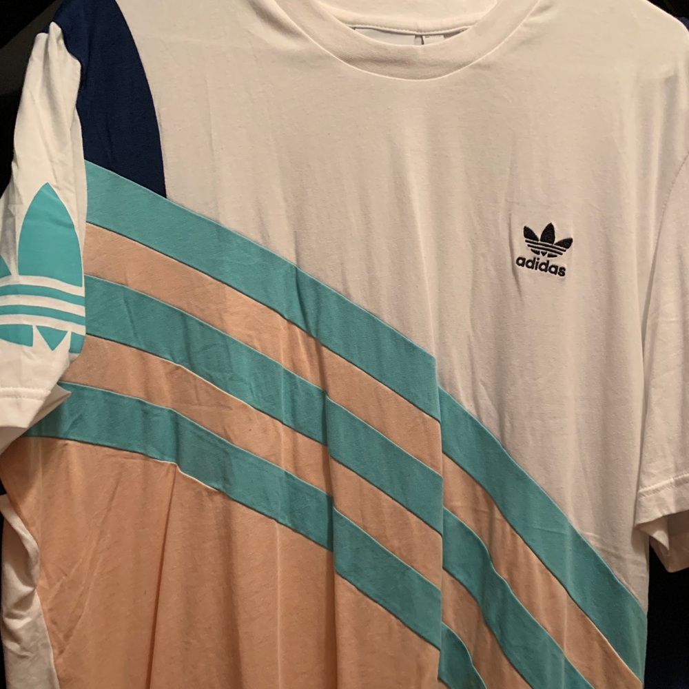 TWO- Adidas Originals color block tee’s...
